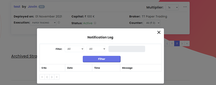 Blank notification logs